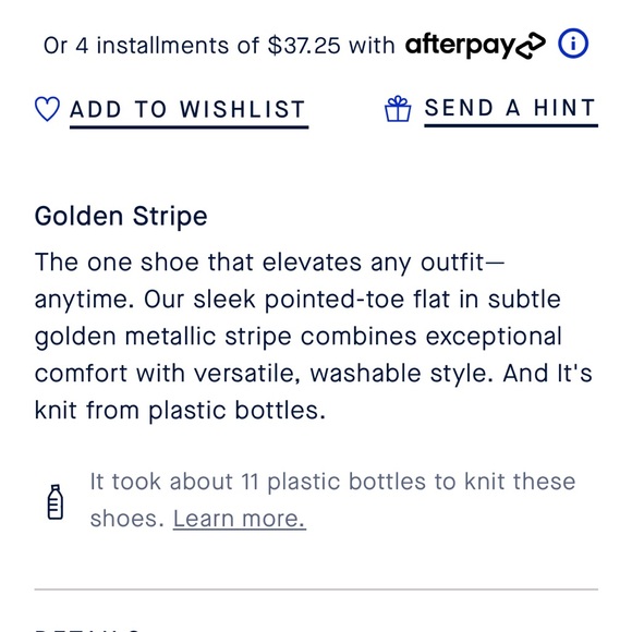 Rothy’s The Point “Golden Stripe” - Picture 8 of 16